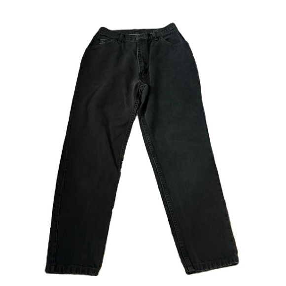 Wrangler High Waist Mom Black Jeans Sz 10 30” Inseam Vintage Rise - Picture 1 of 4